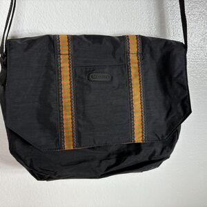 Baggallini Cross Body Messenger Bag Tote Black Orange Padded Slot Inside